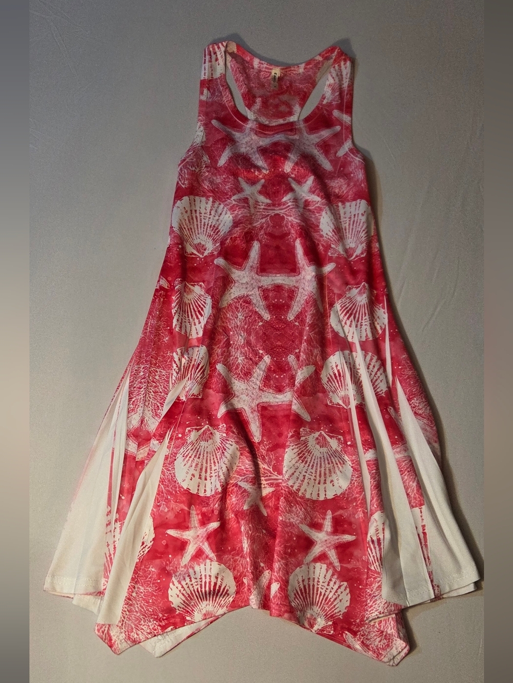 India Boutique Kids Pink & White Starfish Seashell Dress / Cover Up EUC Girls M